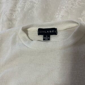 JLUXLABEL Women's Soft White Cropped Top